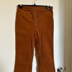 Forever 21 Brown Corduroy Zip Flare Pants